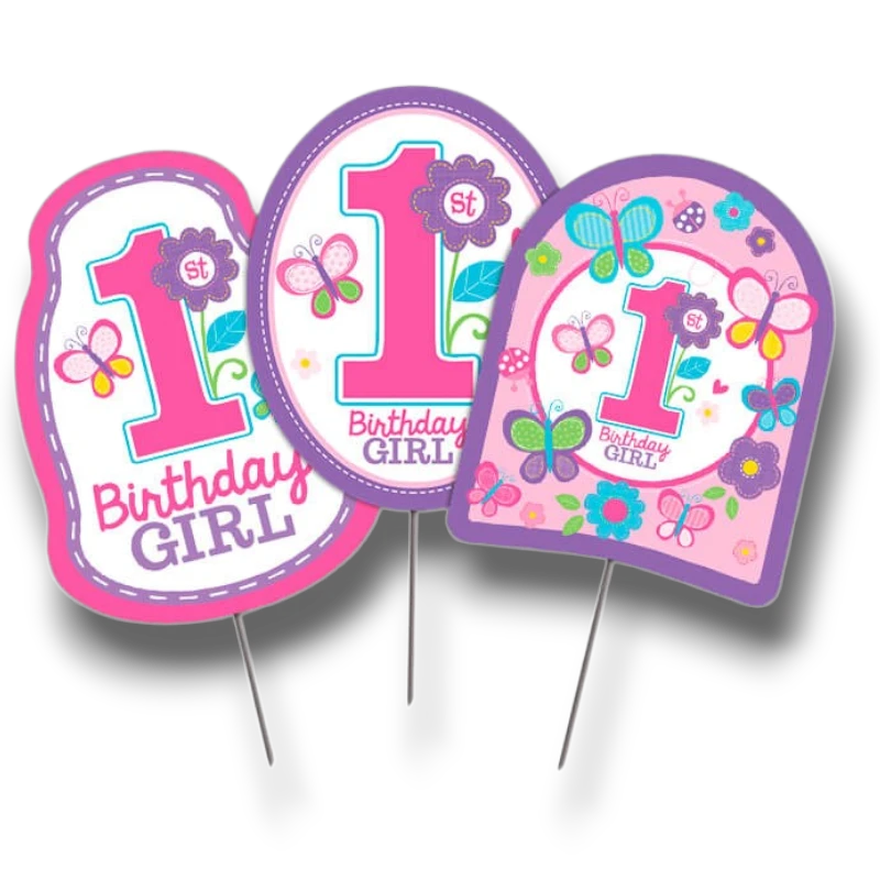 Cake Topper Primer Cumpleaños Niña C/12