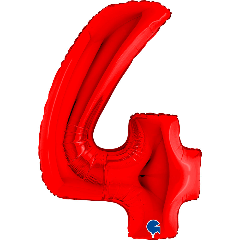 Globo 40" Numero 4 Red
