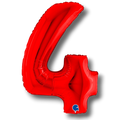Globo 40" Numero 4 Red