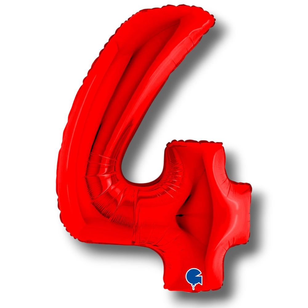 Globo 40" Numero 4 Red