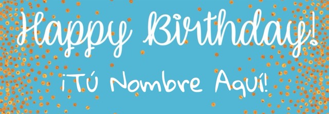 Banner HBD Azul Personalizable