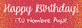 Banner HBD Rojo Personalizable