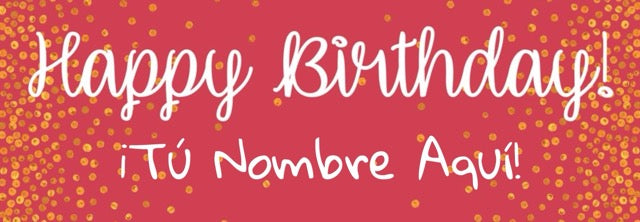Banner HBD Rojo Personalizable