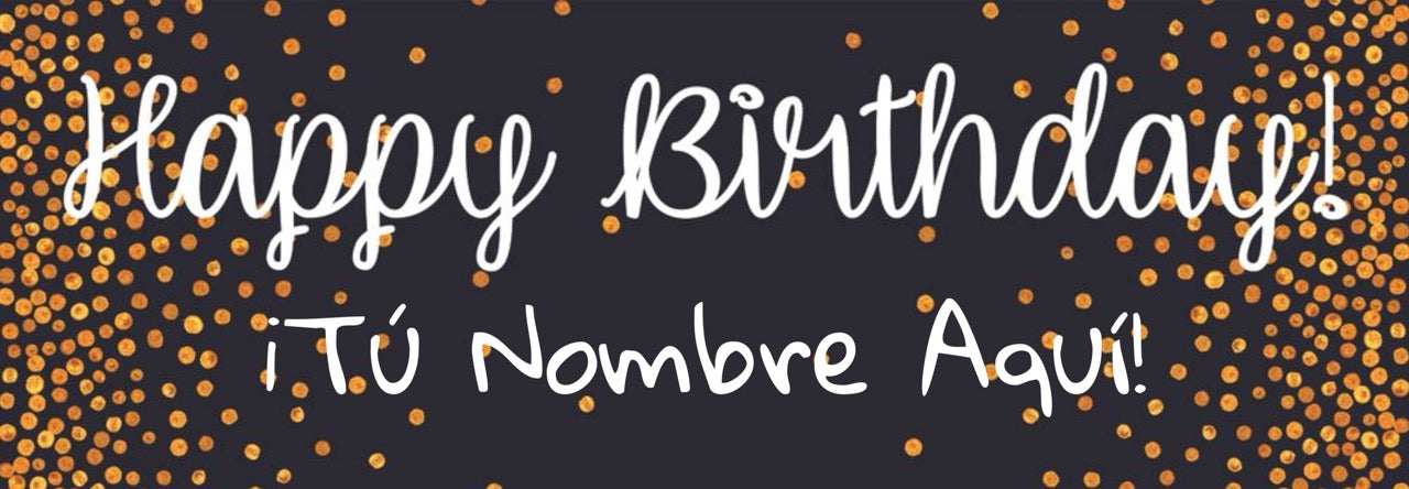 Banner HBD Negro Personalizable