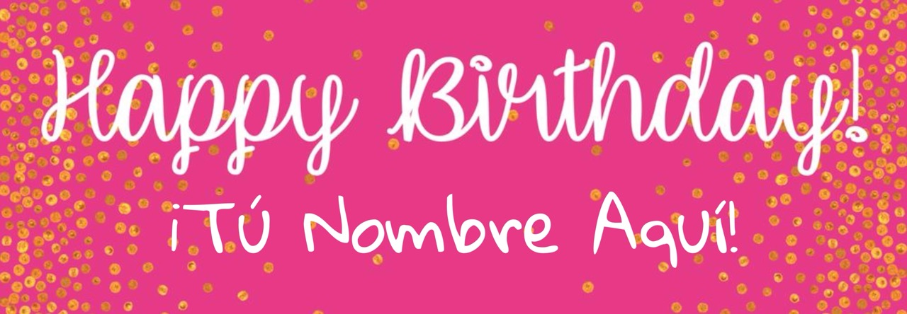 Banner HBD Rosa Personalizable