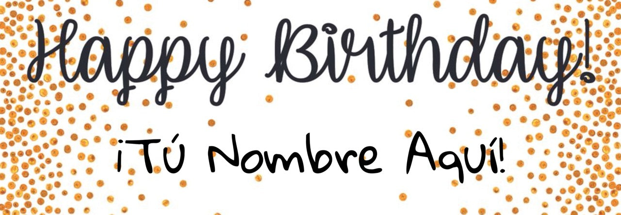Banner HBD Blanco Personalizable