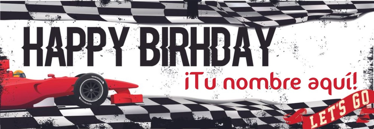 Banner Happy Birthday Carreras Personalizable