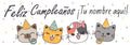 Banner Happy Birthday Gatitos Personalizable