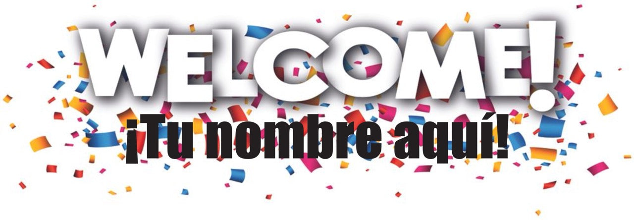 Banner Welcome Confetti Personalizable