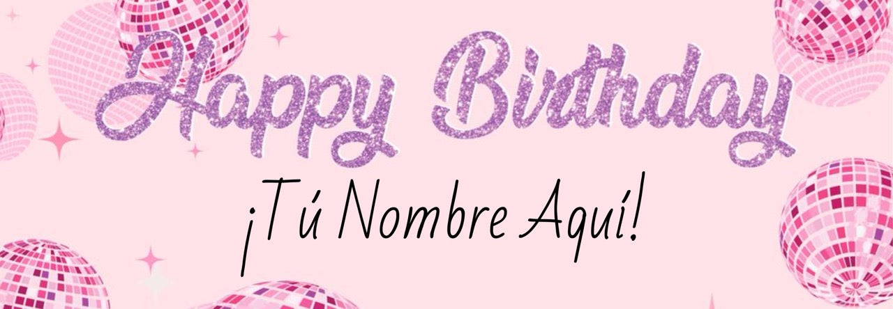 Banner Disco Birthday Personalizable
