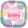 Plate 9" Happy Birthday Sweet Balloons C/6