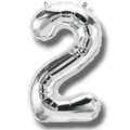 Balloon 26" Number 2 Silver C/1