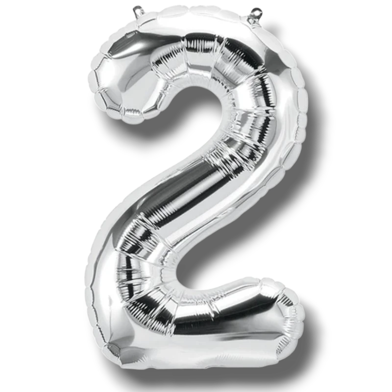 Balloon 26" Number 2 Silver C/1