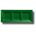 Charola Rectangular Con Division Verde Bandera C/3