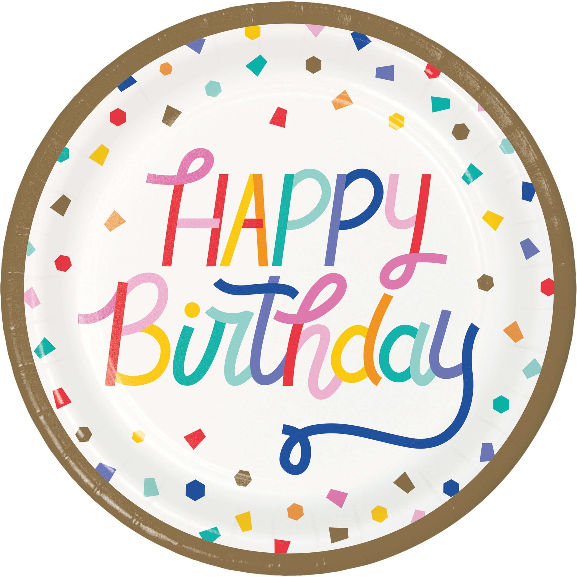 Plato 9" Birthday Confetti C/8