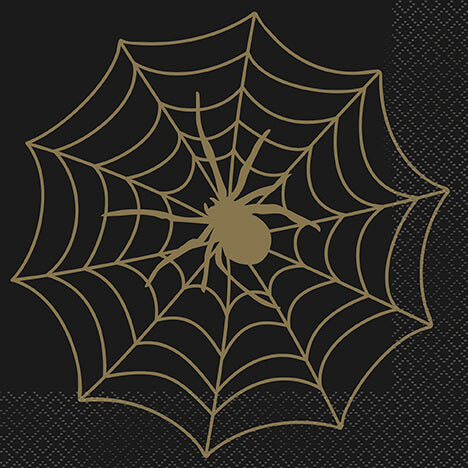 Servilleta G Black & Gold Spider Web C/16