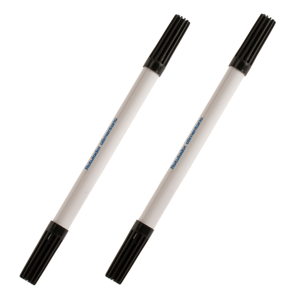 Marcador Comestible Para Pastel Doble Punta Negro C/2
