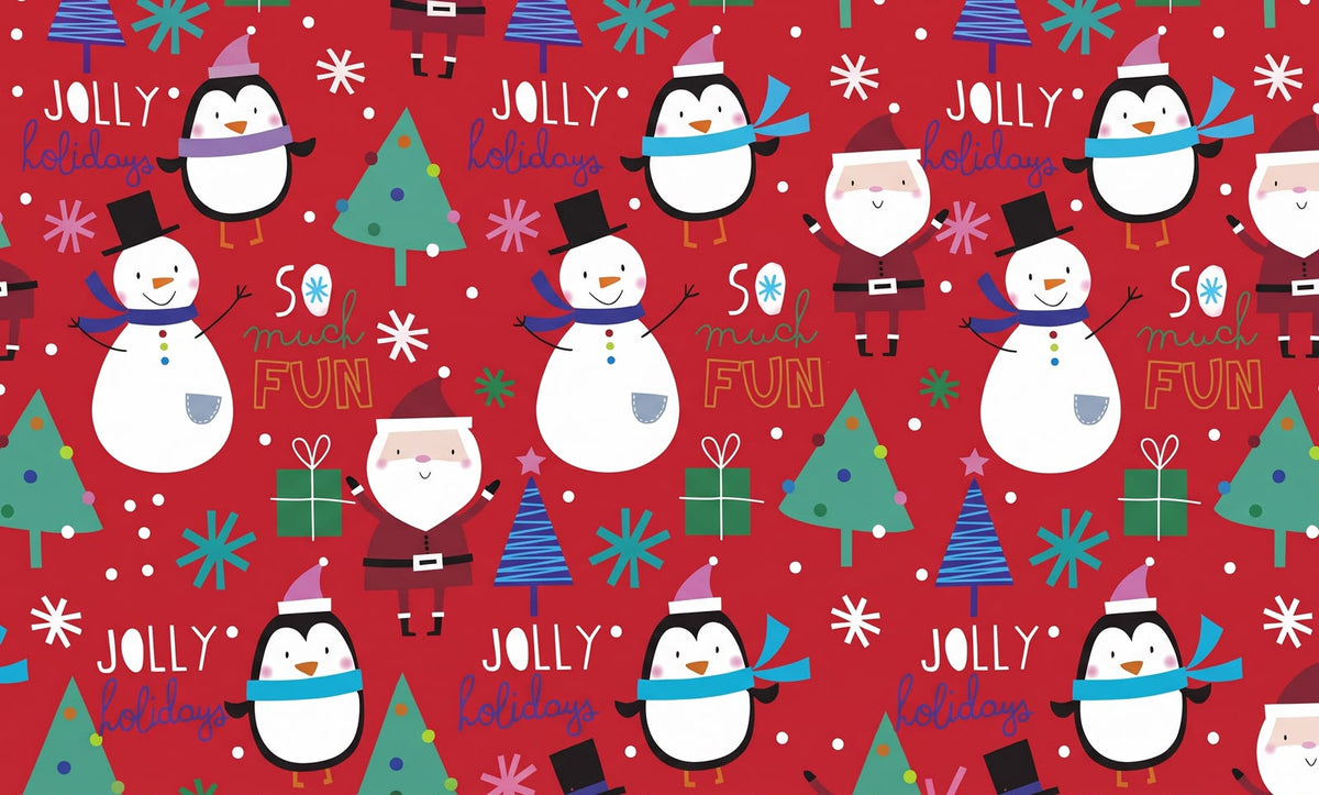 Papel Envoltura Santa/Pinguino/Muñeco C/1