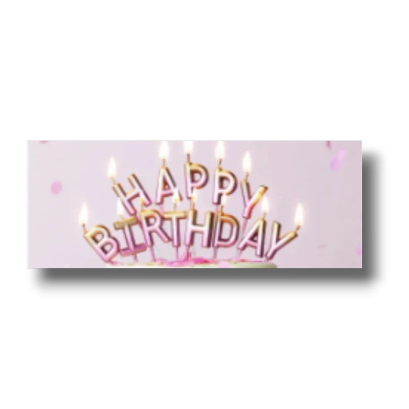 Happy Birthday Pink Gold Candle C/1