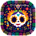 Plato 9" Dia de Muertos C/6