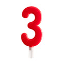 Jumbo Candle Number Red 3 C/1