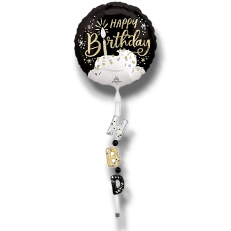 Globo 36" Satin Black Birthday C/1