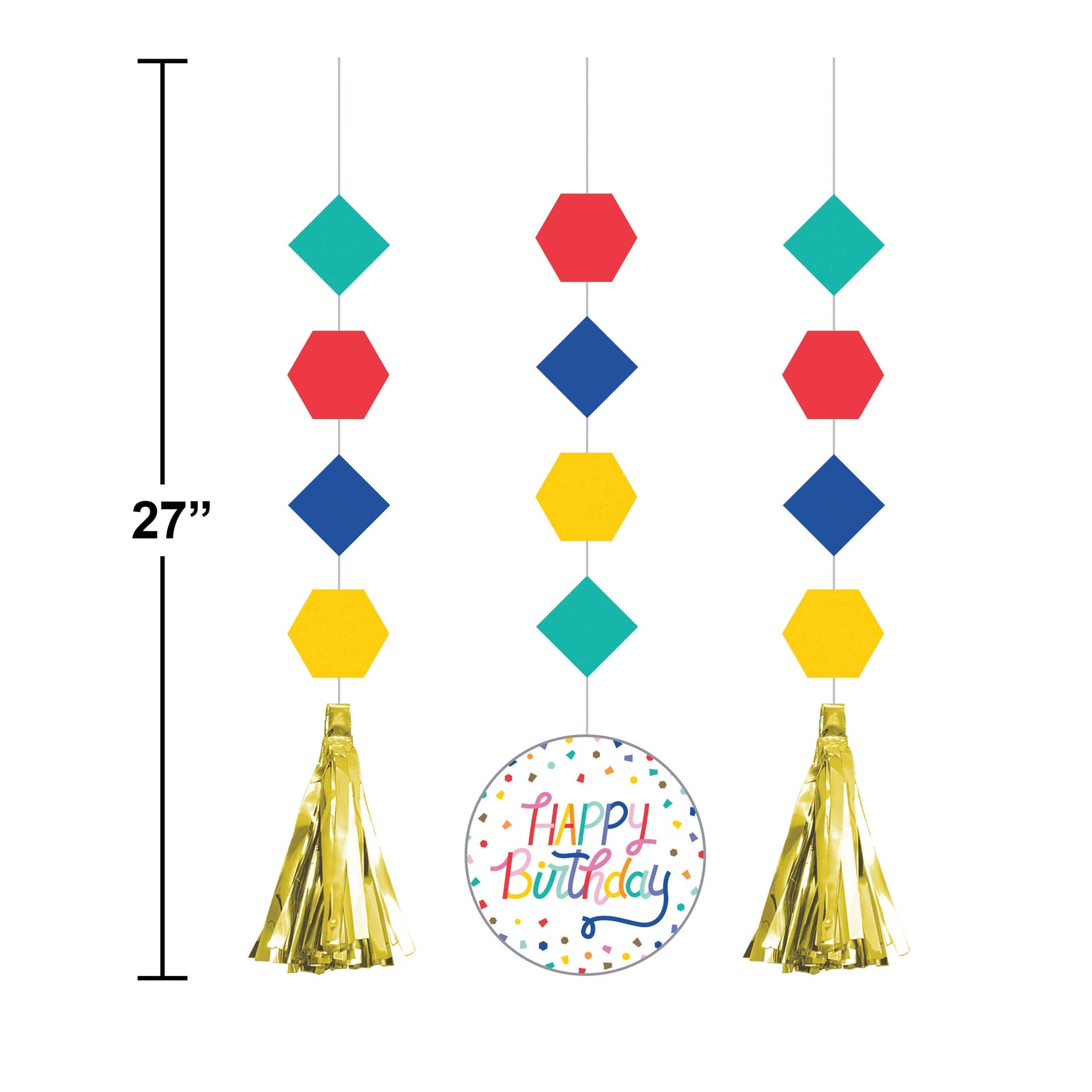 Hanging Cutouts Birthday Confetti C/3