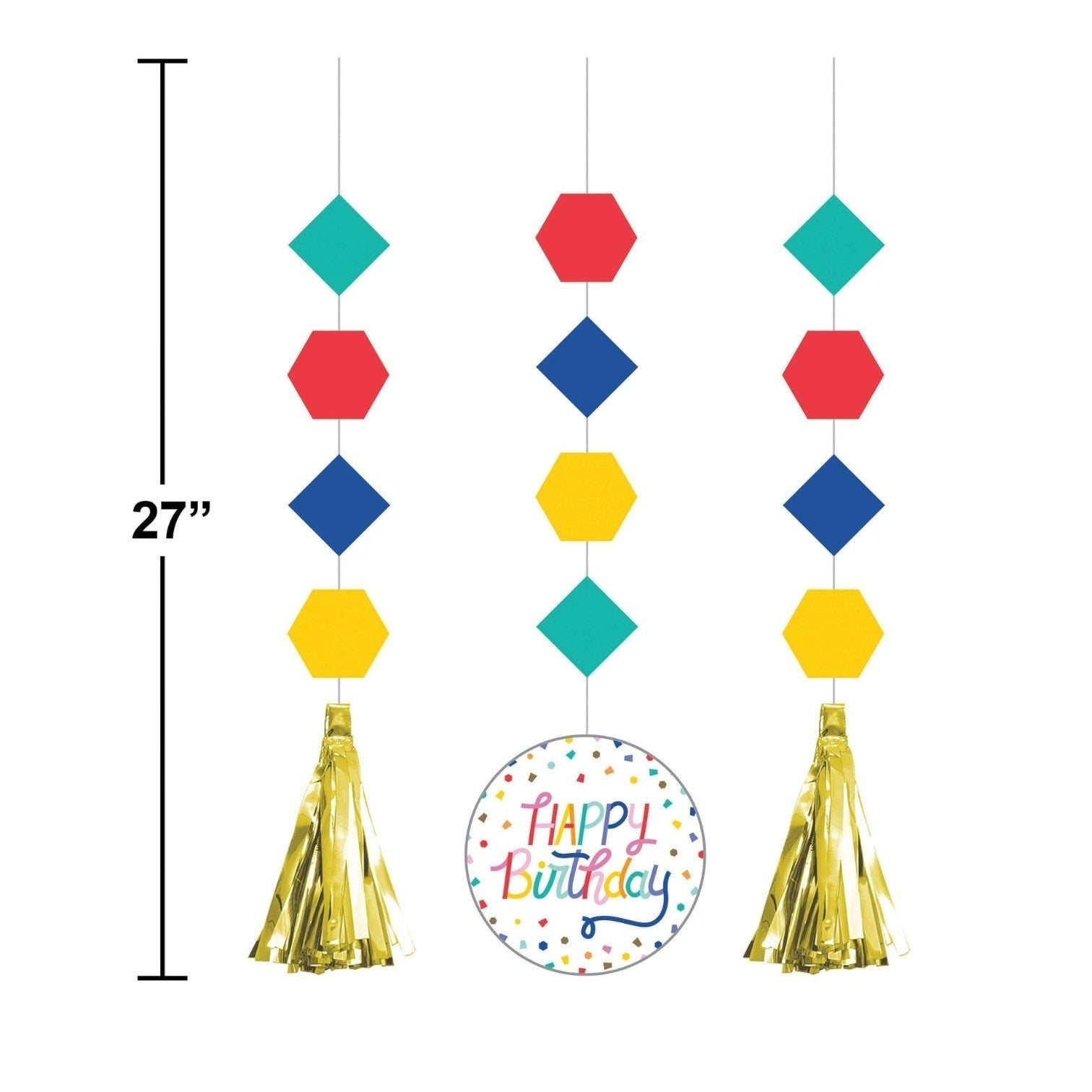 Hanging Cutouts Birthday Confetti C/3