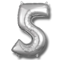 Globo 26" Numero 5 Plata C/1