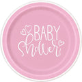 Plate 7" Pink Hearts Baby Shower C/8