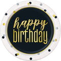 Plate 7" Metallic Happy Birthday C/8