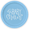 Plate 9" Blue Hearts Baby Shower C/8