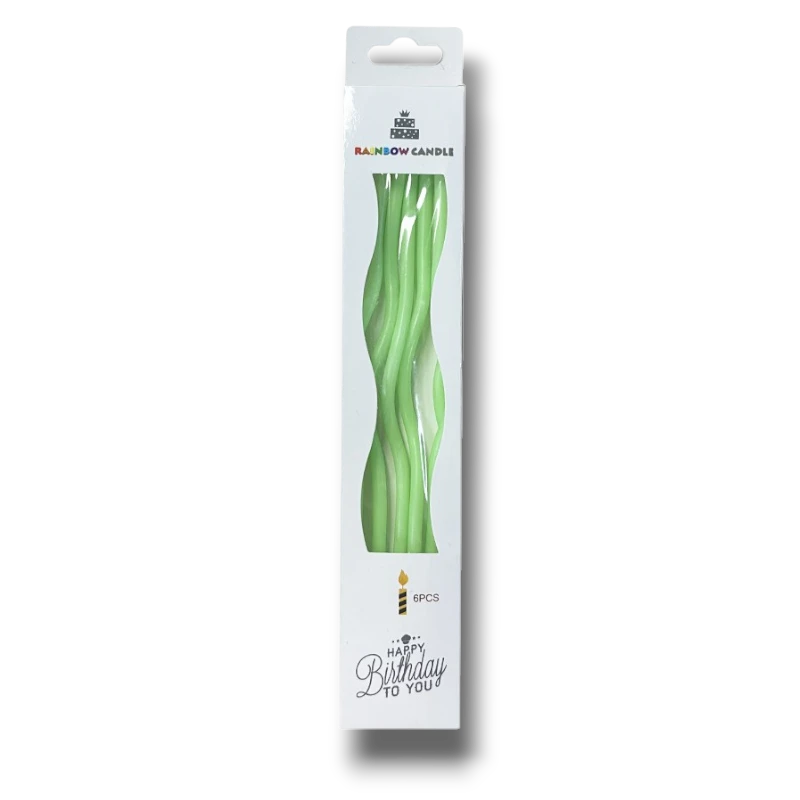 Velas Curvas Verde C/6