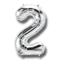 Globo 14" Numero 2 Plata C/1
