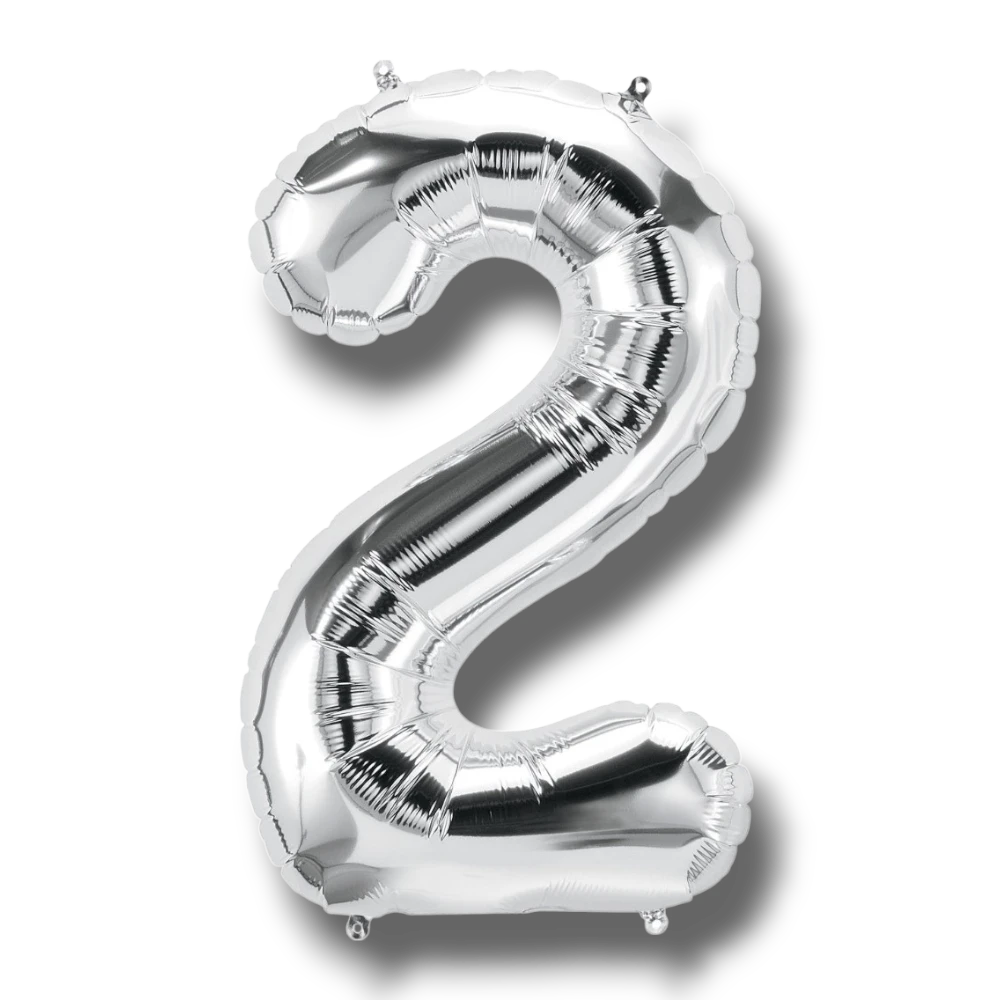 Globo 14" Numero 2 Plata C/1
