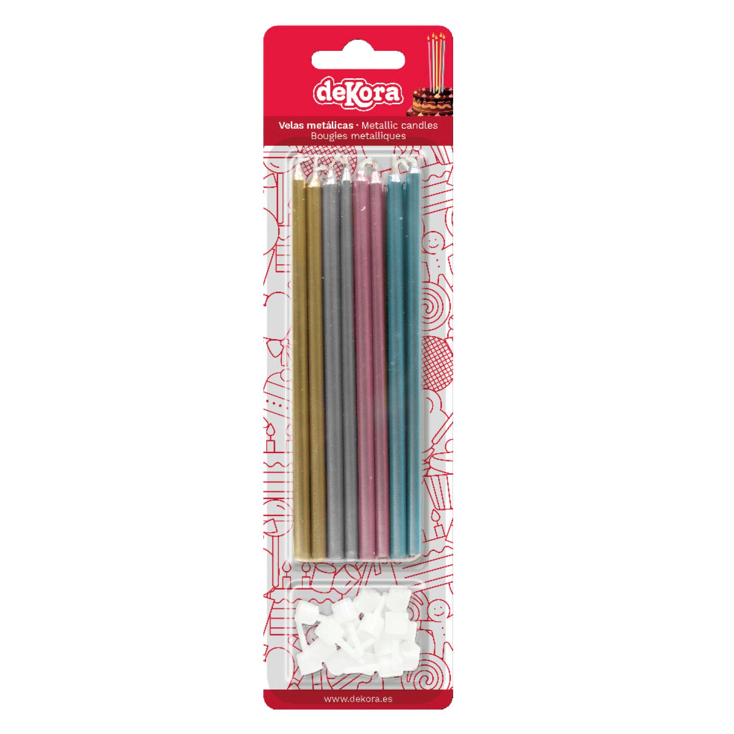 Velas Metalicas Colores C/16