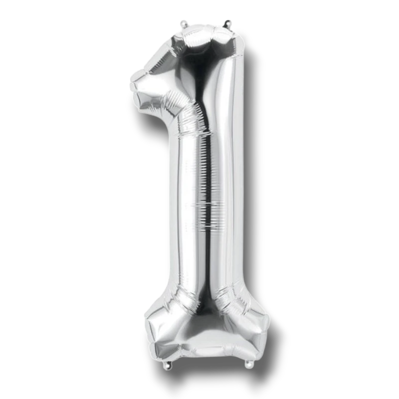 14" Balloon Number 1 Silver C/1