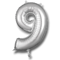 Globo 26" Numero 9 Plata C/1