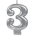 Silver Number Candle 3 C/1