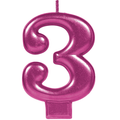Magenta Number Candle 3 C/1