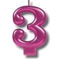 Magenta Number Candle 3 C/1