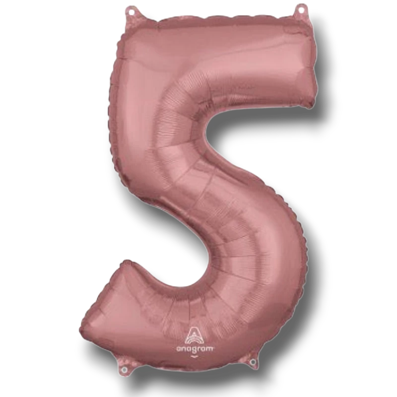 Globo 26" Numero 5 Oro Rosa C/1