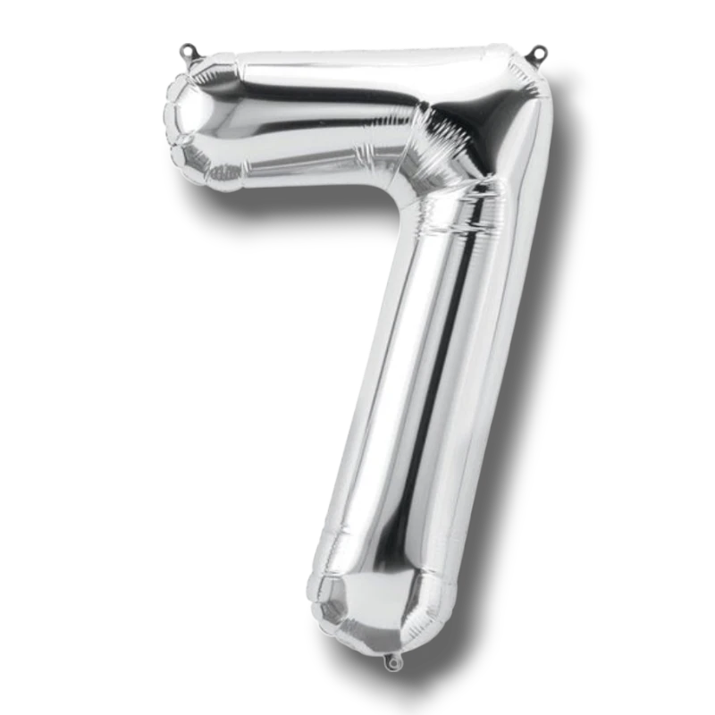 14" Balloon Number 7 Silver C/1
