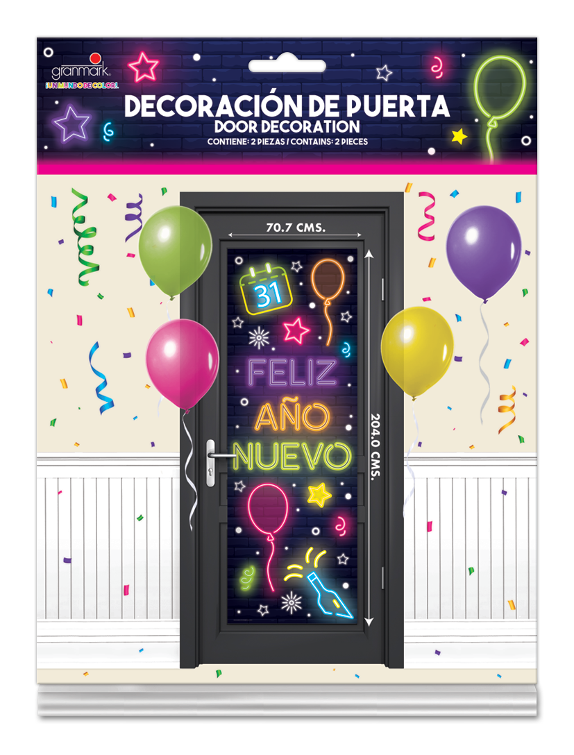 Decoracion De Puerta Año Nuevo Colores