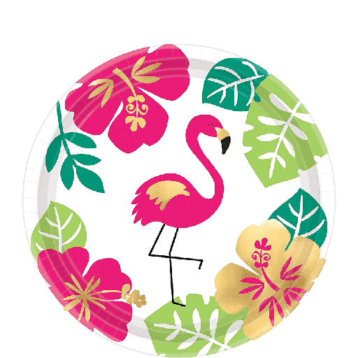 7" Aloha Flamingo Plate C/8