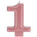 Rose Gold Number Candle 1 C/1