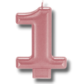 Rose Gold Number Candle 1 C/1