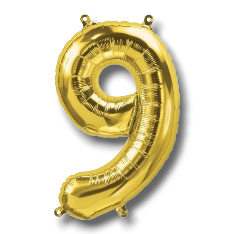 Globo 14" Numero 9 Oro C/1