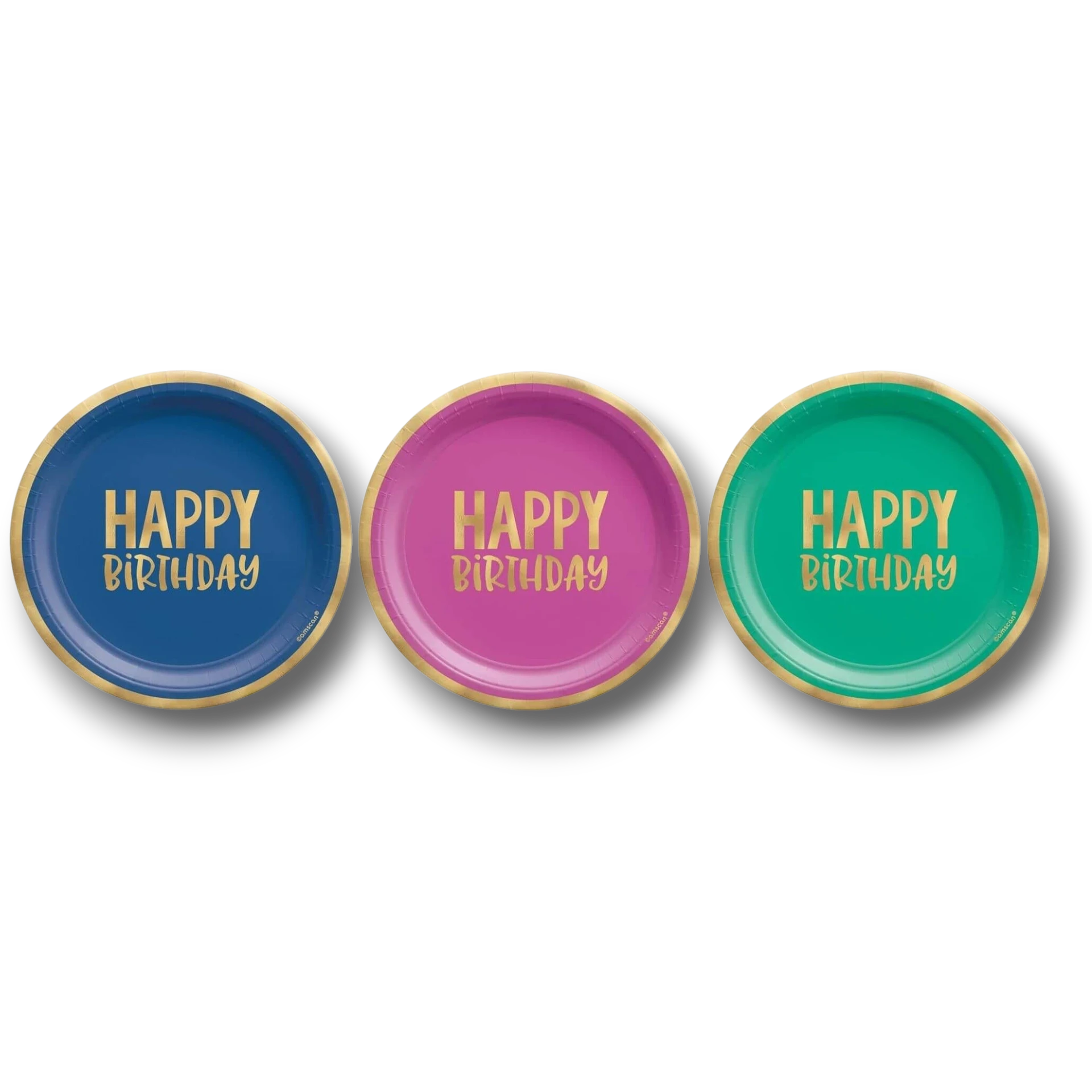 Plato 7" HBD Rosa Con Dorado Foil C/8