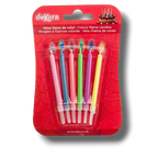 Velas Cumpleaños Llama de Colores C/6